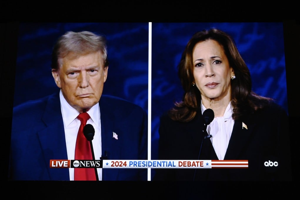 US Vice-President Kamala Harris (right) and former leader Donald Trump during a presidential debate in Philadelphia on Tuesday. Photo: Xinhua