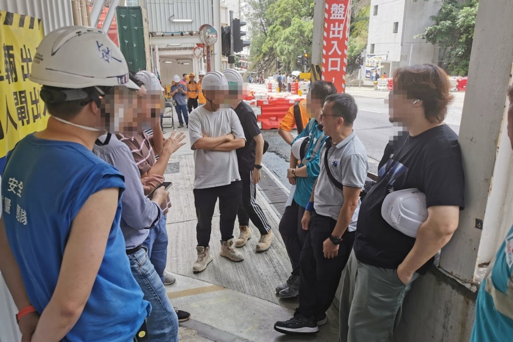 The workers had staged a protest on Monday. Photo:  Facebook/ 香港建造業總工會