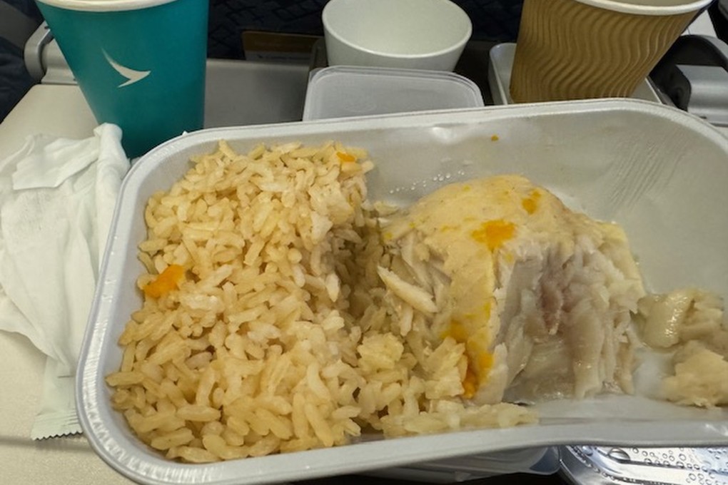 The in-flight meal of raw fish served aboard the Cathay Pacific flight, according to the passenger. Photo: Handout