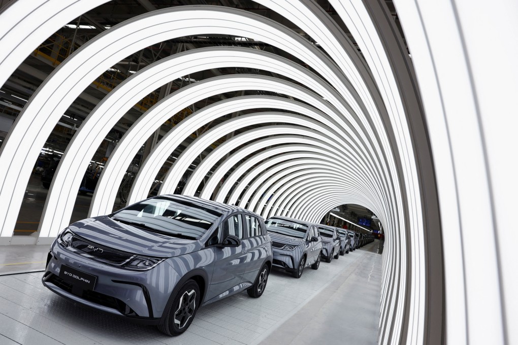 BYD EVs in a factory in Rayong, Thailand. Photo: Reuters