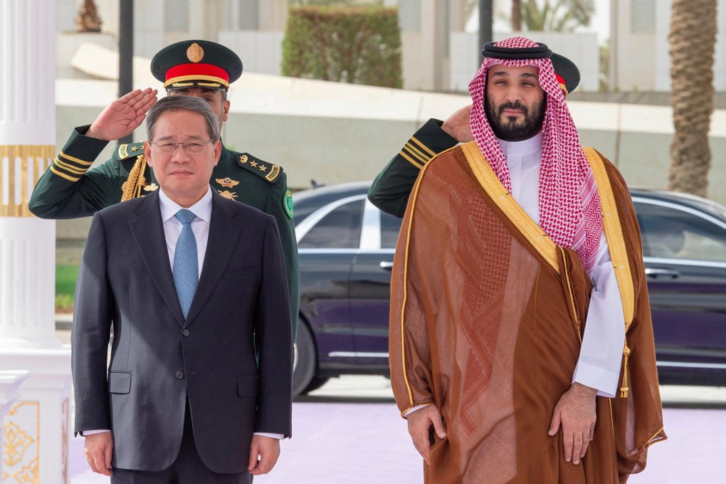 Saudi Crown Prince Mohammed bin Salman receives China’s Premier Li Qiang in Riyadh on September 11. Photo: Reuters