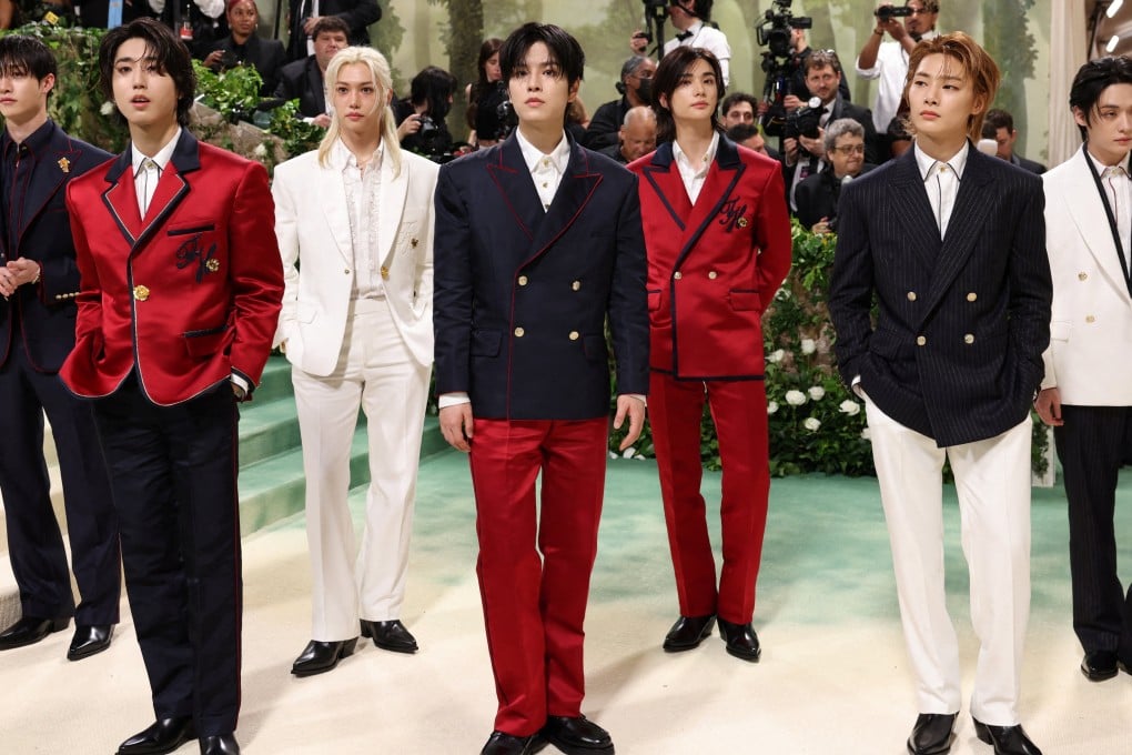 K-pop boy band Stray Kids pose at the Met Gala in New York. Fashion label Tommy Hilfiger’s collaboration with the group is an example of how luxury fashion houses are seeking to benefit from the star power of K-pop idols. Photo: Reuters
