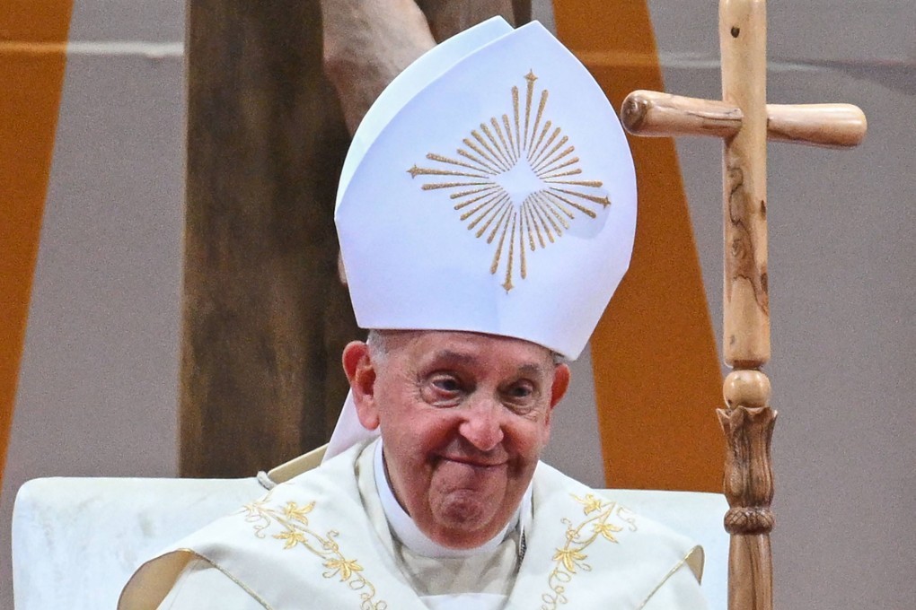 Pope Francis leads holy mass at the National Stadium in Singapore. Photo: AFP