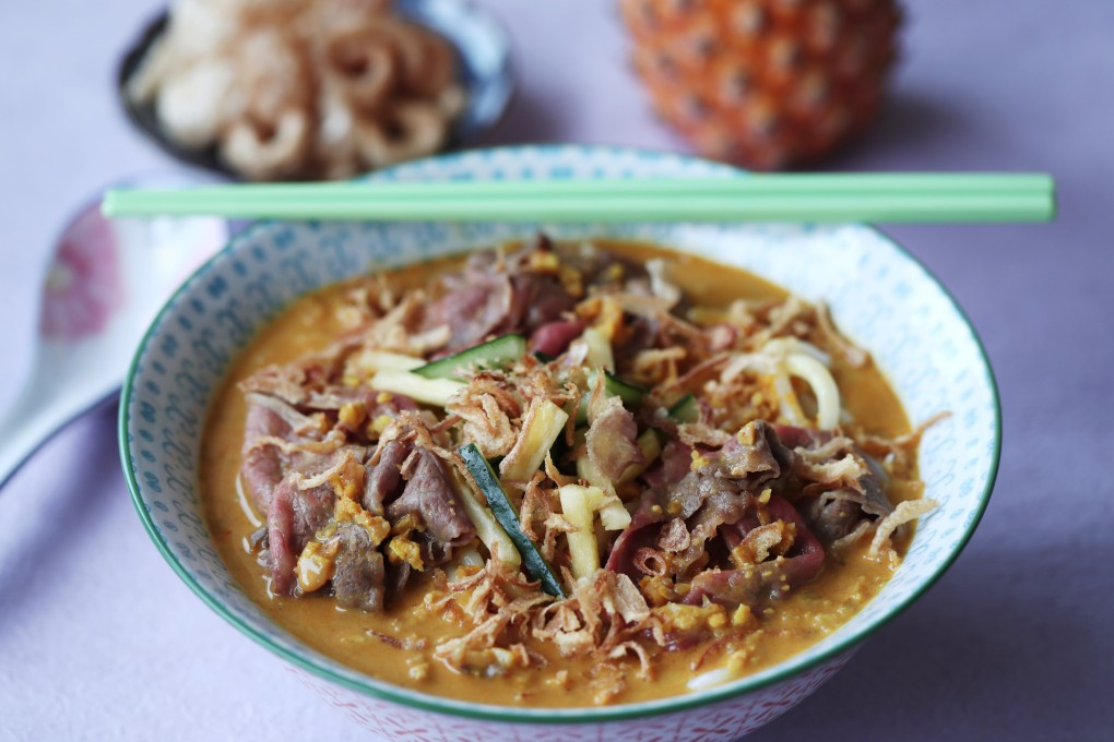 Satay beef noodles served at a cafe in Pok Fu Lam. A popular breakfast dish in Hong Kong that combines Chinese and Southeast Asian cuisines, it was introduced to the city in the 1950s by migrants from Chaozhou, southern China. Photo: Jonathan Wong