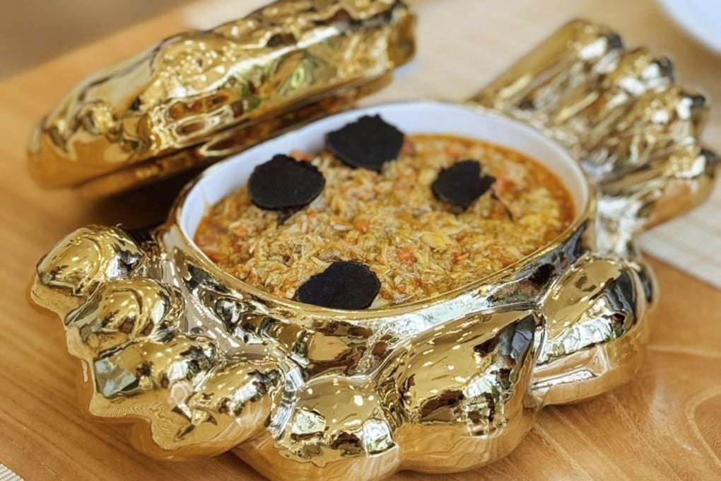 Signature truffle crab roe rice from Cejerdary restaurant, in Shanghai. Photo: Xiaohongshu