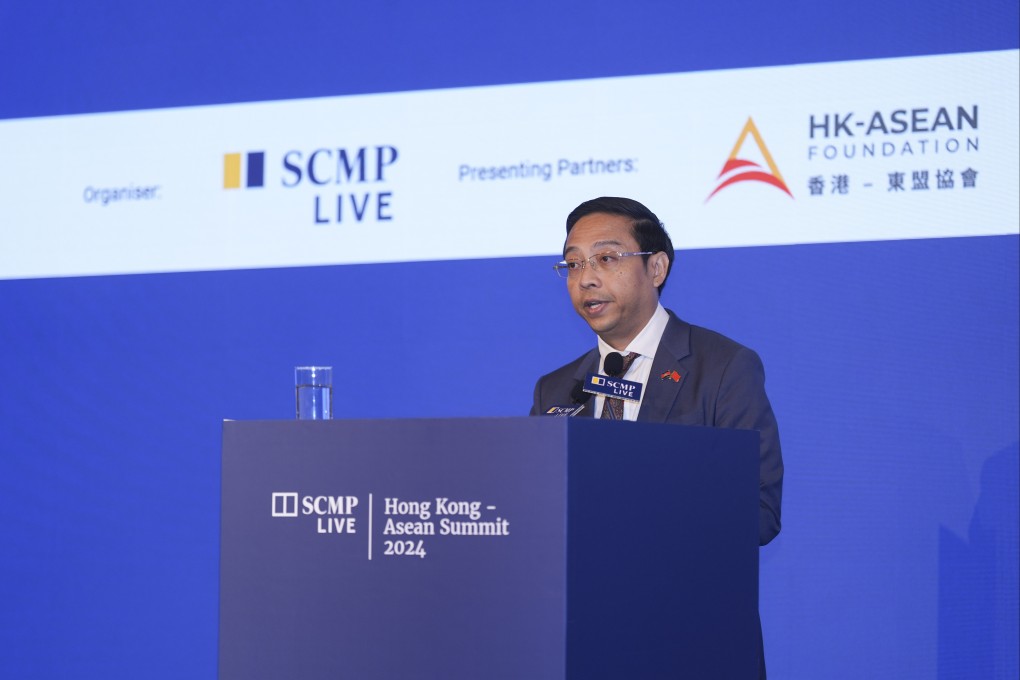 Prak Phannara, Cambodia’s Secretary of State for the Ministry of Tourism, at The Hong Kong-Asean Summit 2024, held at Conrad Hotel in Admiralty on Friday. Photo: Eugene Lee