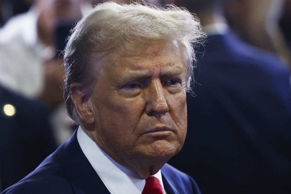 Republican nominee Donald Trump reacts in the spin room on Tuesday after the presidential debate in Philadelphia. Photo: Reuters