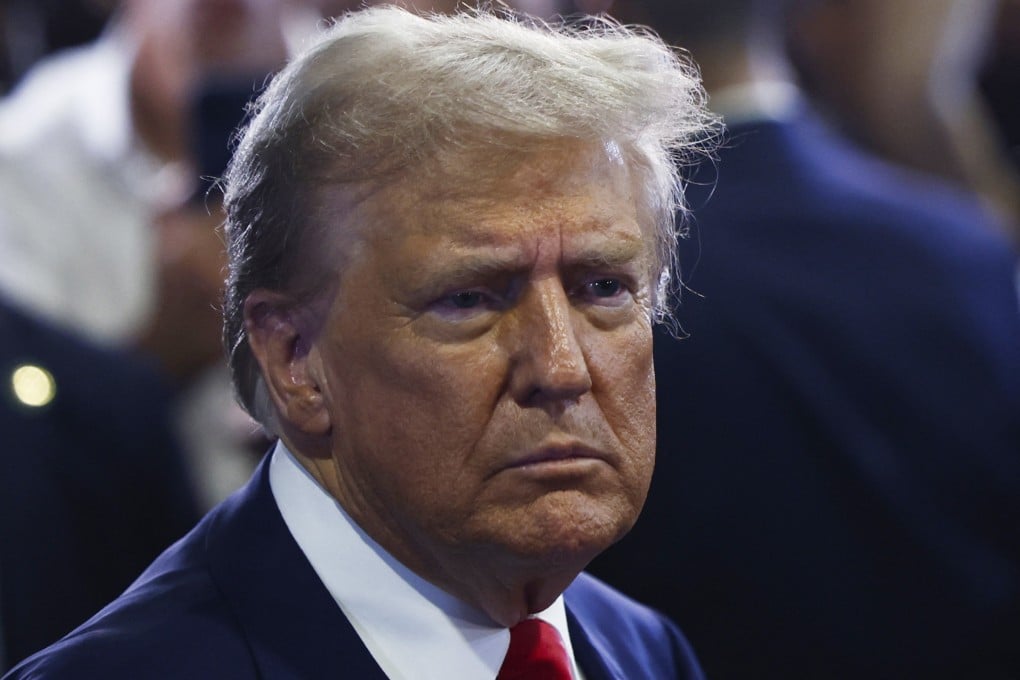 Republican nominee Donald Trump reacts in the spin room on Tuesday after the presidential debate in Philadelphia. Photo: Reuters