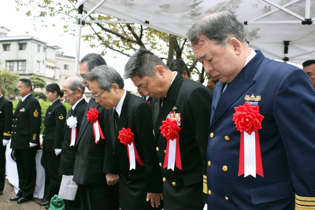 A service in Hiroshima in 2015 to mark the 70th anniversary of the sinking of Japan’s battleship Yamato during WWII. Photo: AFP