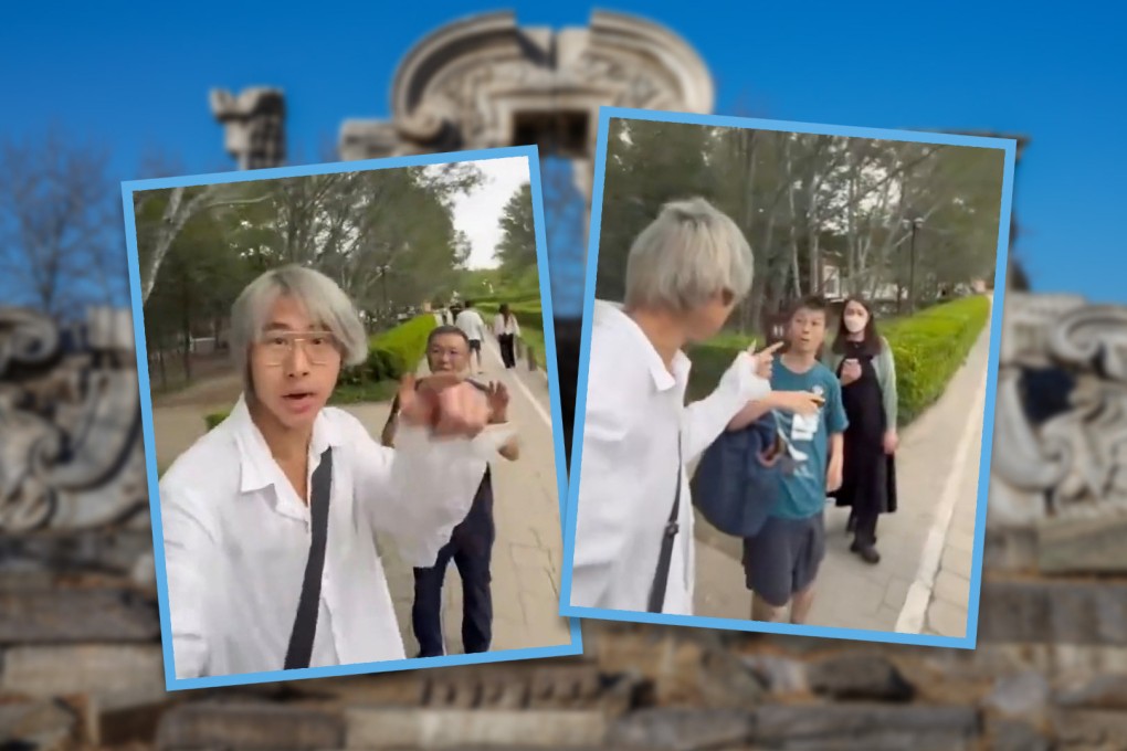 A Chinese KOL confronted Japanese tourists at a historic site in Beijing, asserting that they “don’t deserve to be there,” sparking significant debate. 
Photo: SCMP composite/Shutterstock/Douyin