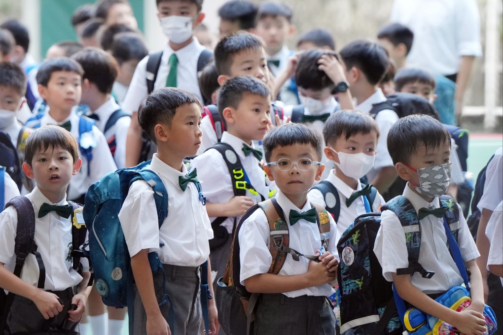 Pupils return to school on the first day of the academic year. Many popular private, international or DSS primary schools require applicants to sit for admission interviews. Photo: Sam Tsang