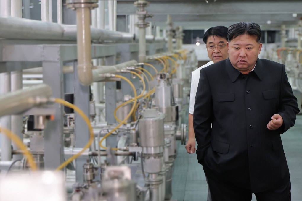 North Korean leader Kim Jong-un  inspecting a uranium enrichment facility. Photo: dpa