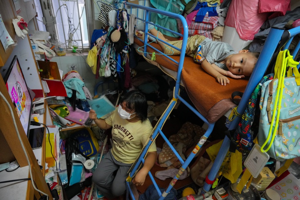 Ho Mei-ying, 42, and her family live in a subdivided flat of less than 100 sq ft. Photo: May Tse