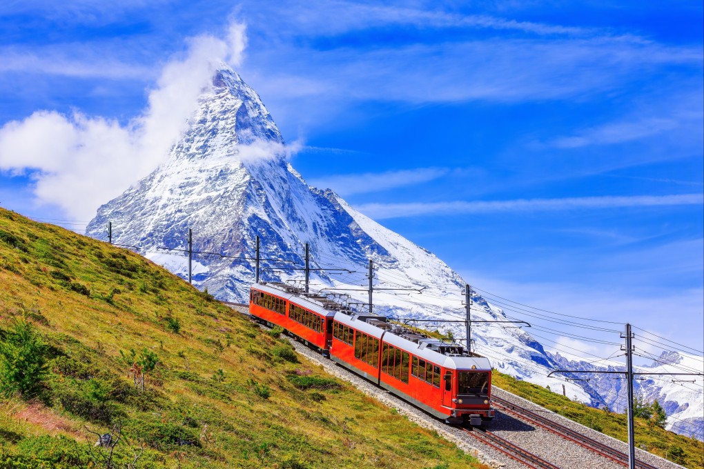 A train on a tourist railway taking passengers between Zermatt, Switzerland, and a viewpoint from which to admire with the Matterhorn (in the background). It’s an option for guests on National Geographic Expeditions’ Swiss Trains and the Italian Lake District tour. Photo: Shutterstock