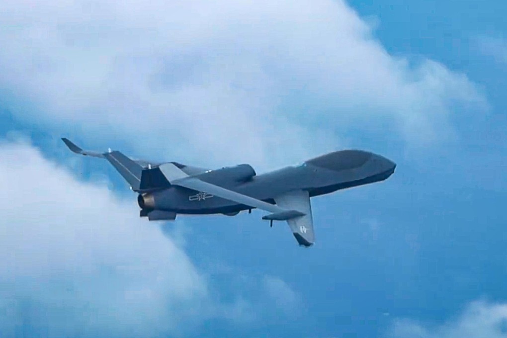 The WZ-7 Soaring Dragon high-altitude reconnaissance drone is one of China’s largest such aircraft and can be used for border reconnaissance and maritime patrol missions. Photo: CCTV