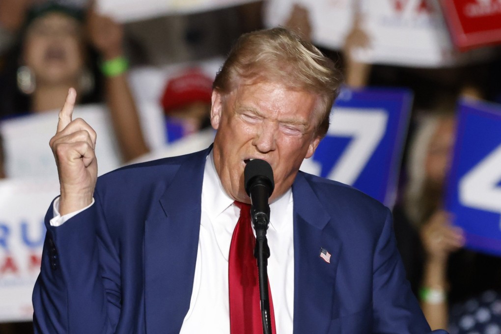 Former US president Donald Trump speaks at a campaign rally at the Expo at World Market Centre in Las Vegas, Nevada, on September 13. Photo: EPA-EFE