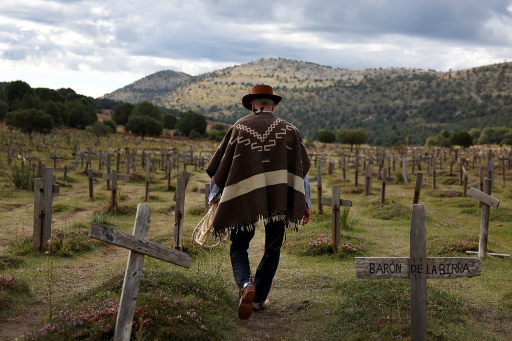 Angel Sanchez, 63, walks through the Sad Hill cemetery - the site of the classic shoutout scene in The Good, The Bad and The Ugly - in Santo Domingo de Silos, Burgos province, Spain, on September 8, 2024. A local association has attracted thousands of fans to the area after renovating original sets used in the movie. Photo: Reuters