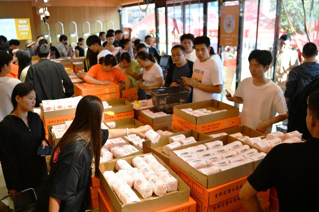 People purchase mooncakes at a shop in China’s Hebei province ahead of this week’s Mid-Autumn Festival. Photo: Getty Images