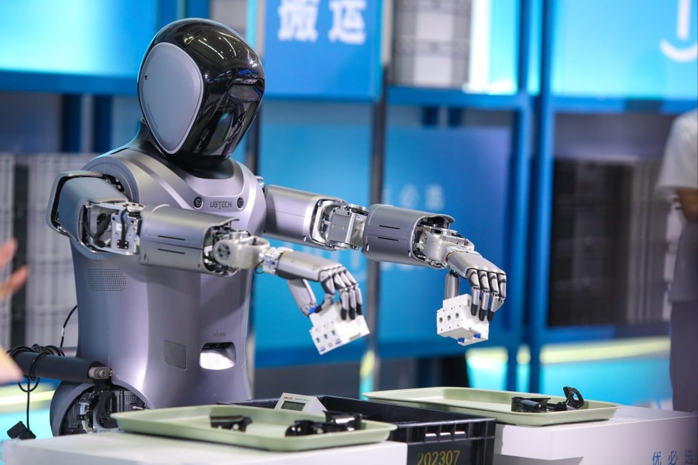 A humanoid robot from UB Tech at the World Robot Conference in Beijing, Aug. 22, 2024. Photo: Simon Song