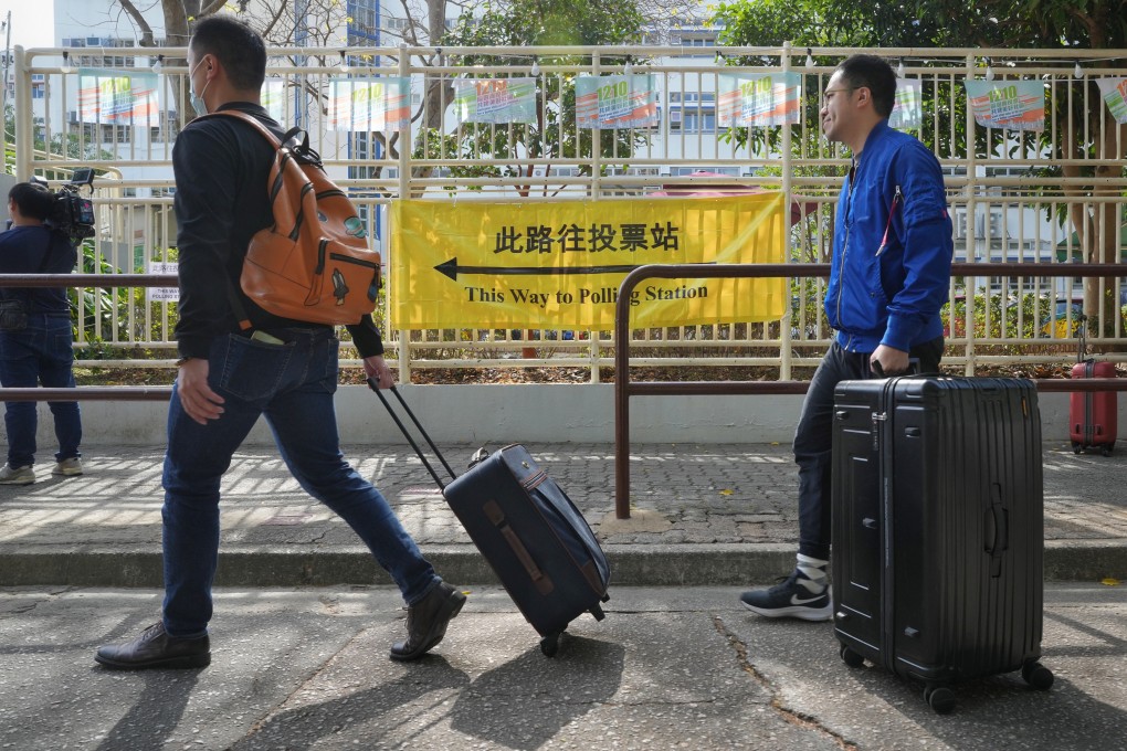 Hongkongers head to Sheung Shui to vote in the district council election in 2023. Photo: Elson Li