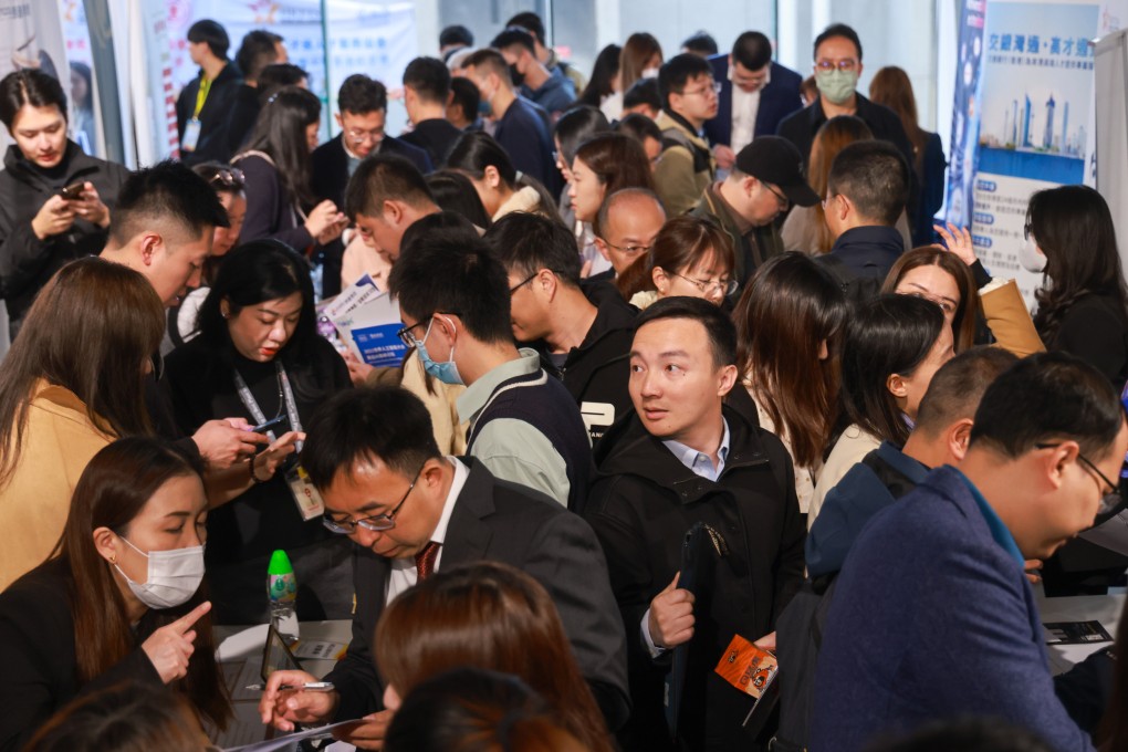 Job seekers attend the 2024 Hong Kong Top Talent Recruitment Fair in Sheung Wan. Photo: May Tse