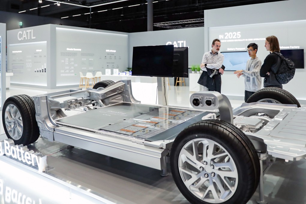 People visit a booth for Chinese battery manufacturing giant CATL at Automechanika, a leading trade fair for cars, in Frankfurt, Germany, on September 11. Photo: Xinhua