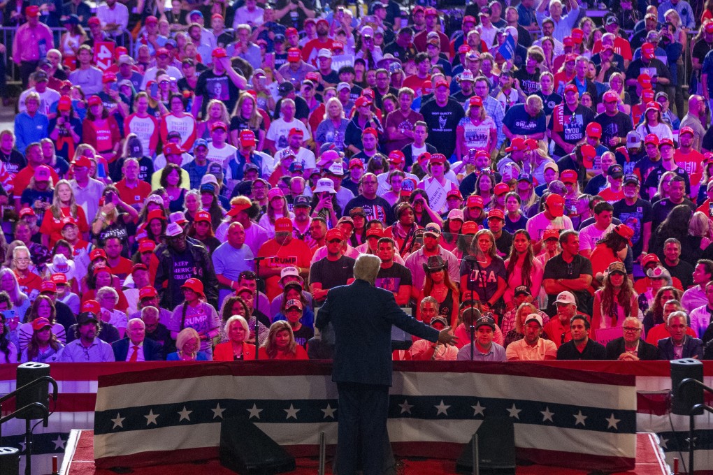 Donald Trump at a campaign event in Uniondale, New York on Wednesday. Photo: AP