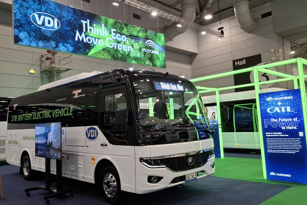 Yutong Bus showcases new versions of its electric busses at Australia’s National Bus and Coach show in Brisbane on September 17, 2024. Photo: Eric Ng