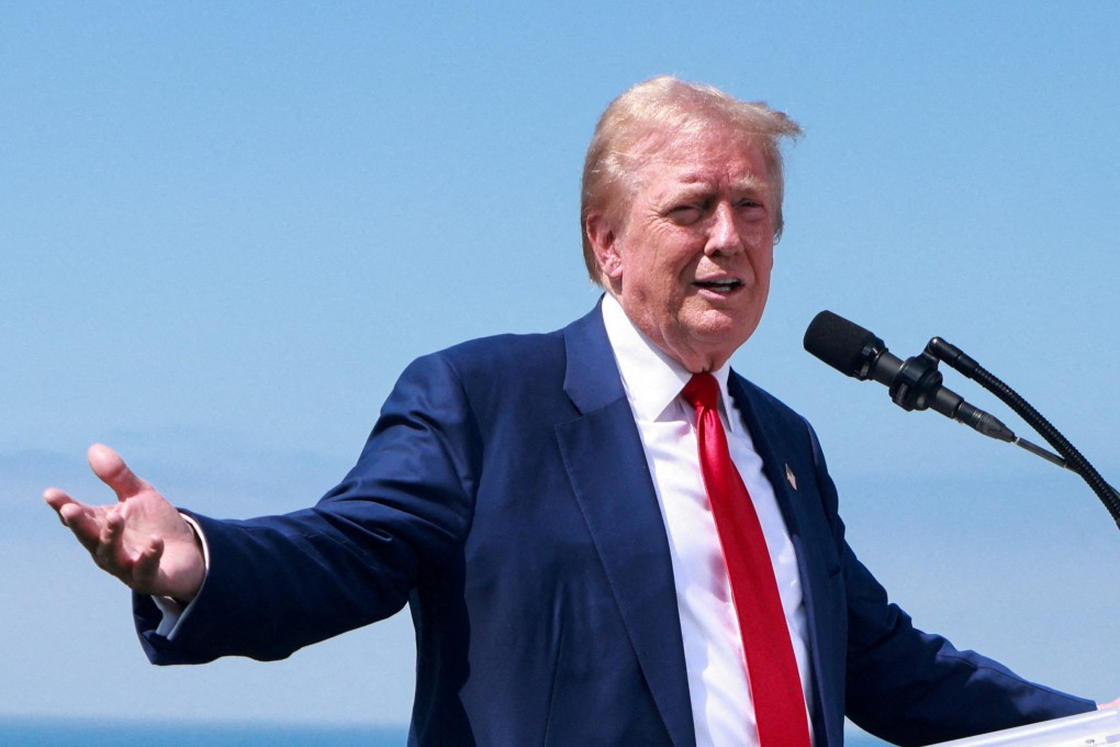 Republican US presidential nominee Donald Trump speaks at a press conference at the Trump National Golf Club on September 13. Photo: Reuters