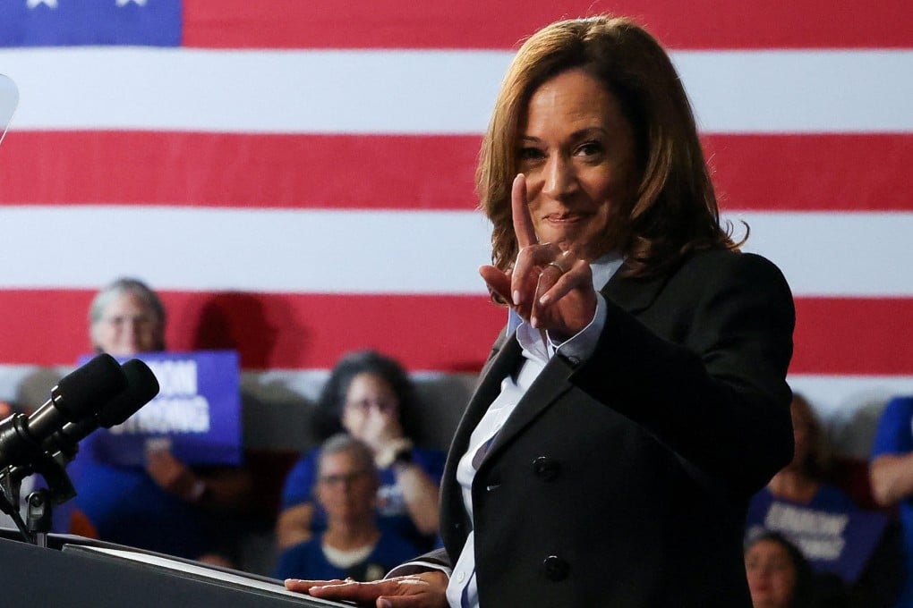 Democratic presidential nominee and US Vice-President Kamala Harris speaks at a campaign event in Michigan on September 2. Photo: Reuters