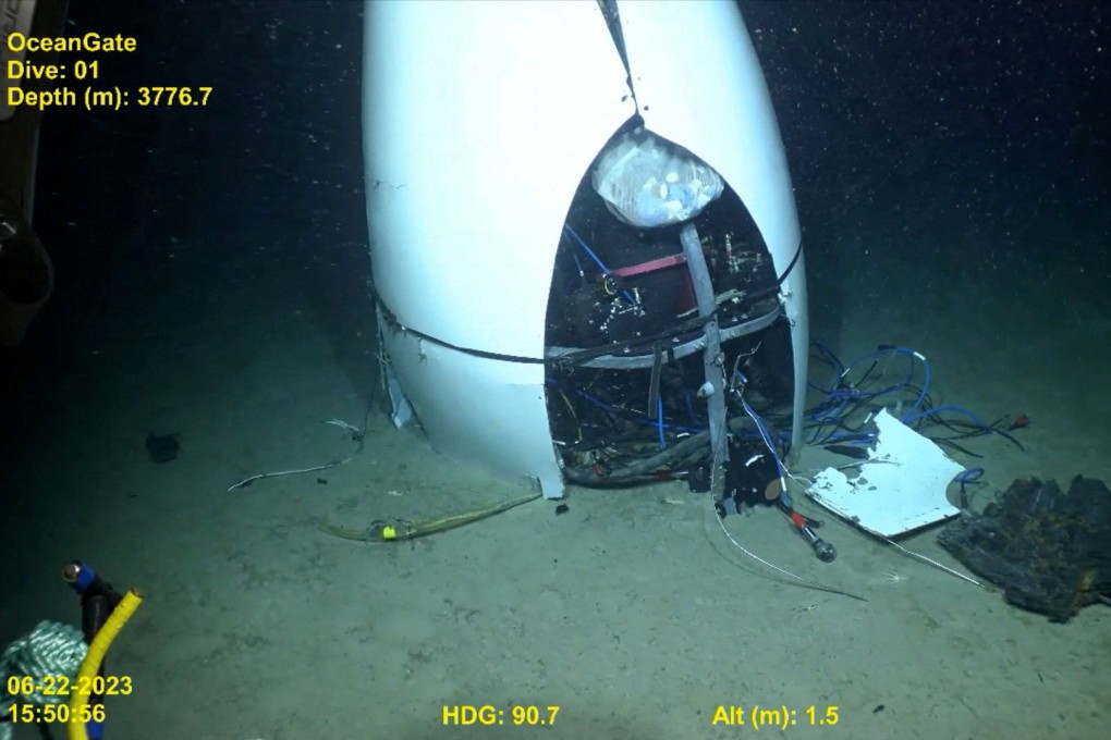 Debris from the Titan submersible is seen on the sea floor in June 2023. Photo: US Coastguard/Pelagic Research Services via Reuters