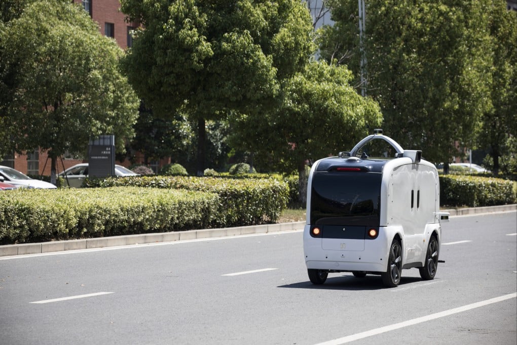 A driverless vehicle in Changzhou, China’s Jiangsu province. Photo: Bloomberg