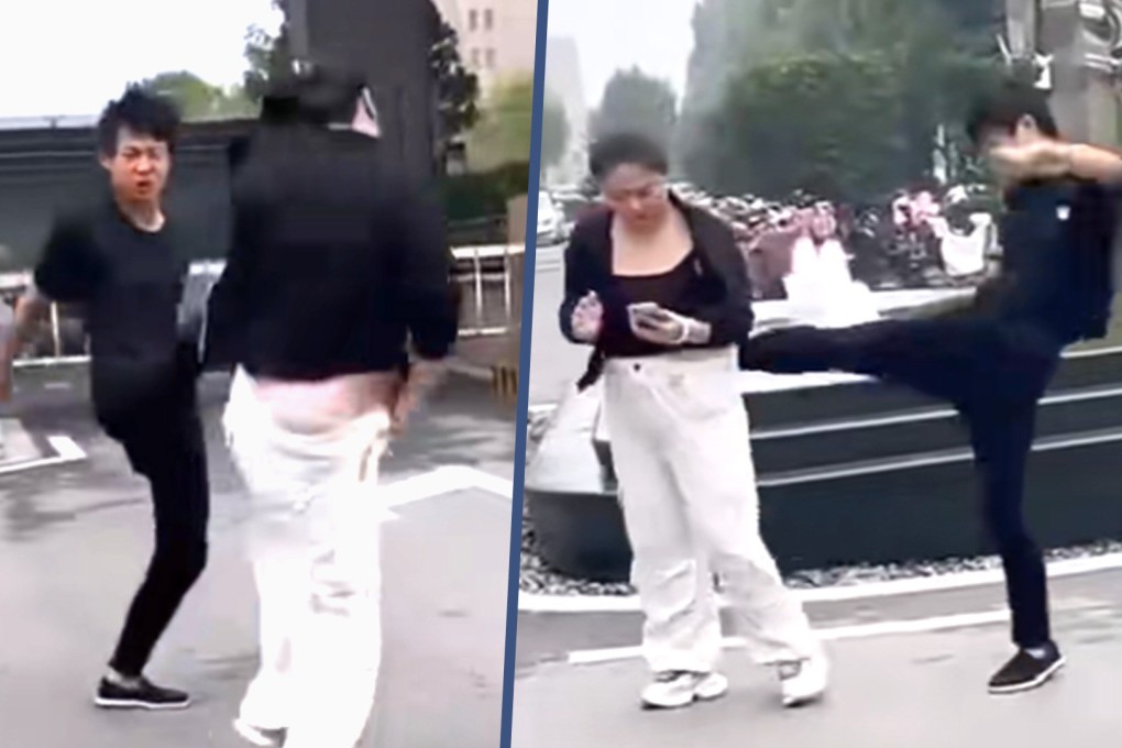 A teenage boy in eastern China was caught on video assaulting his mother, shocking the 5 million viewers who have watched the footage. Photo: SCMP composite/Douyin