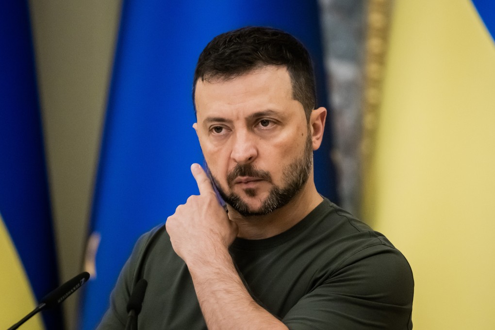 Ukrainian President Volodymyr Zelensky attends a press conference in Kyiv on Friday. Photo: dpa