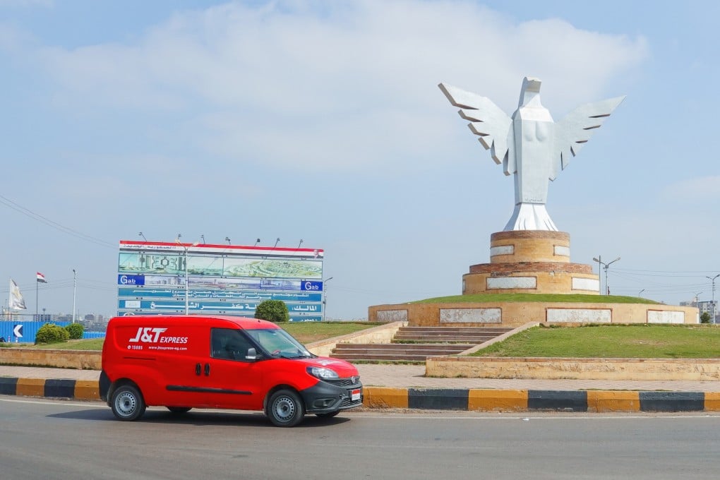 A J&T delivery van is seen in Cairo, Egypt. Photo: Handout