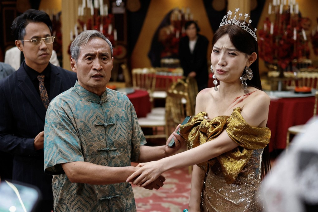 Zhu Jian (centre, left), 69, rehearses with other actors on the set of micro drama Grandma’s Moon in Zhengzhou, Henan province, China, on July 16, 2024. The Chinese micro drama industry is growing rapidly, with Kuaishou, Douyin and NetEase leading apps for watching them; in the United States, ReelShort is a major player. Photo: Reuters