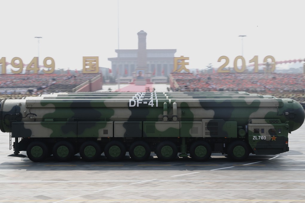 China’s Dongfeng-41 intercontinental strategic nuclear missiles during a military parade to celebrate the 70th anniversary of the founding of the People’s Republic of China in 2019. Photo: Xinhua