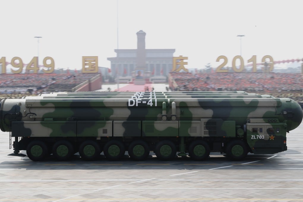 China’s Dongfeng-41 intercontinental strategic nuclear missiles during a military parade to celebrate the 70th anniversary of the founding of the People’s Republic of China in 2019. Photo: Xinhua