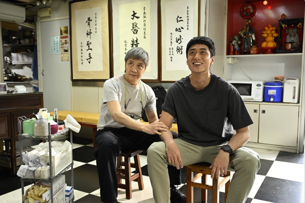 Tung Wai as Lee Sam (left) and Terrance Lau as Lee Sai-long in a still from Stuntman (category IIB, Cantonese), directed by Albert Leung and Herbert Leung. Philip Ng co-stars.