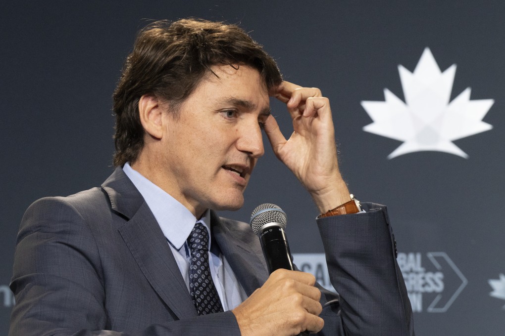 Canadian Prime Minister Justin Trudeau speaks at the Global Progress Action Summit in Montreal on Saturday. Photo: Canadian Press via AP