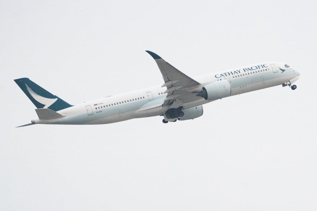A Cathay Pacific Airways jetliner takes off from Hong Kong International Airport. Photo: EPA-EFE