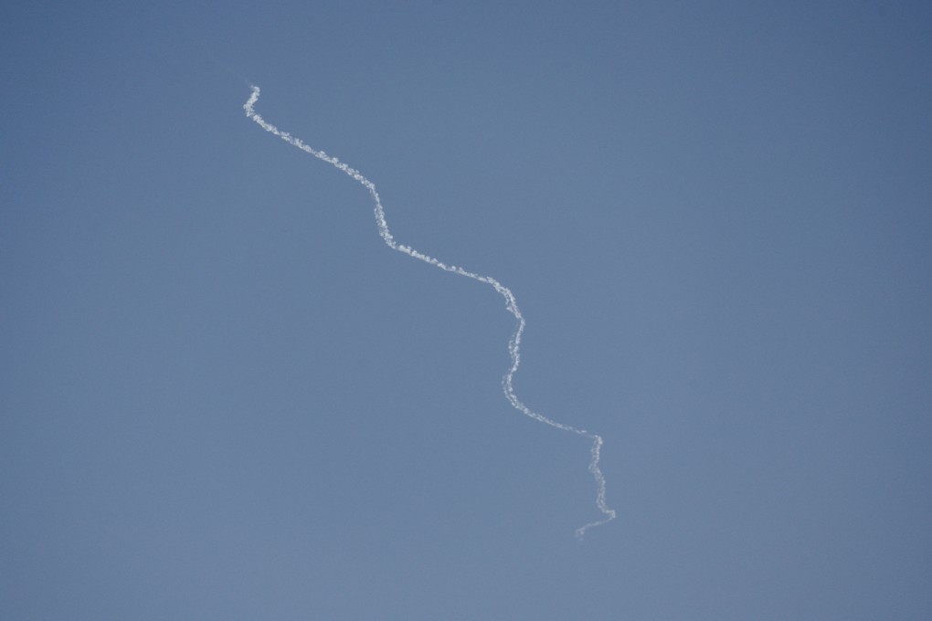 An interception by Israel’s David’s Sling system, as seen from Tel Aviv. Photo: Reuters