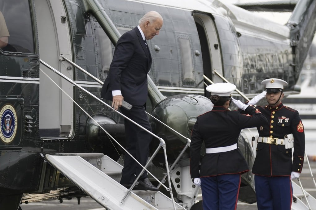 US President Joe Biden walks off Marine One as he arrives in New York, September 23, 2024, to attend the 79th session of the United Nations General Assembly. Photo: AP