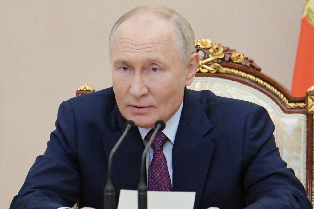 Russia’s President Vladimir Putin chairs a meeting of his Security Council in Moscow. Photo: Sputnik via Reuters