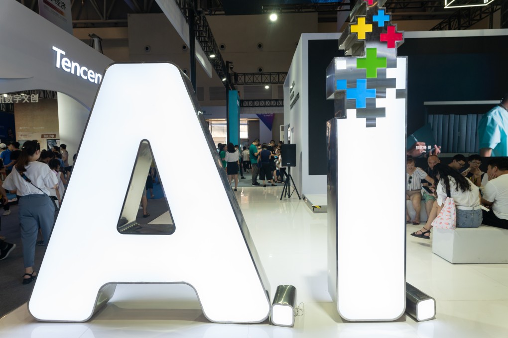 An AI logo at an exposition in Chongqing. Photo: Shutterstock