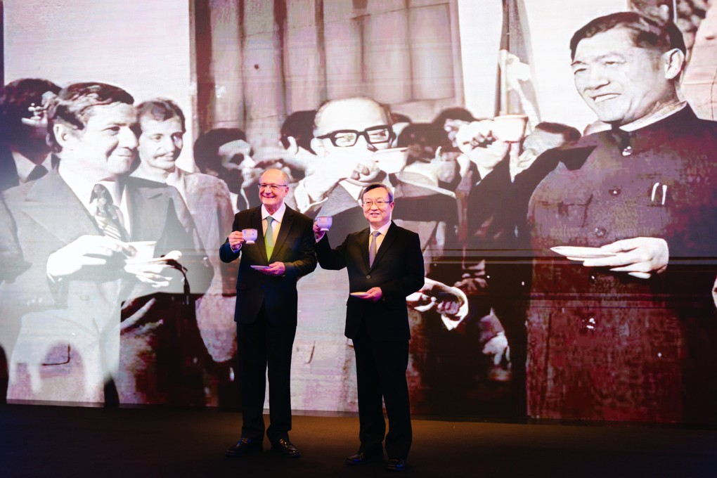 Geraldo Alckmin (left), vice-president of Brazil, and Wang Shouwen, China’s vice-minister of commerce, at the Brazil-China Business Seminar in Beijing in June. Photo: Apex Brasil