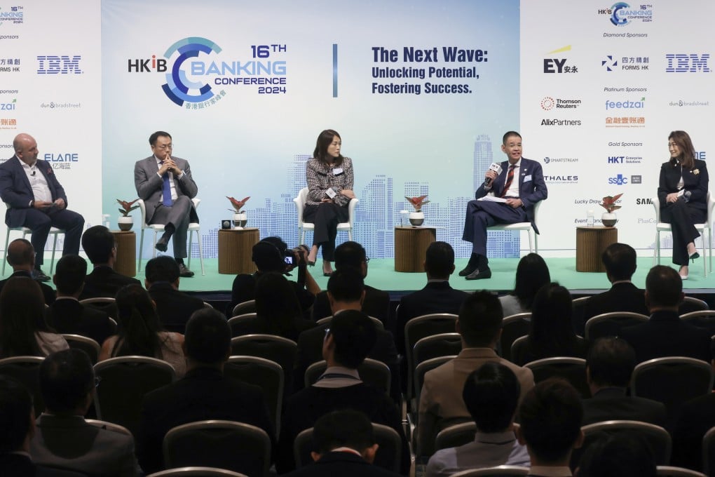 Panelists at the Hong Kong Institute of Bankers conference on September 27, 2024. Photo: Jonathan Wong