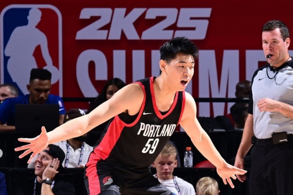 Jacky Cui in action in the NBA Summer League with the Portland Trail Blazers. Photo: Instagram/jacky_cui_