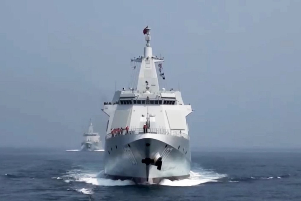 PLA Navy destroyers take part in combat drills in the South China Sea in June. According to the think tank SCSPI, frictions with foreign forces mainly develop when they approach the Chinese mainland or its territorial waters and airspace. Photo: CCTV