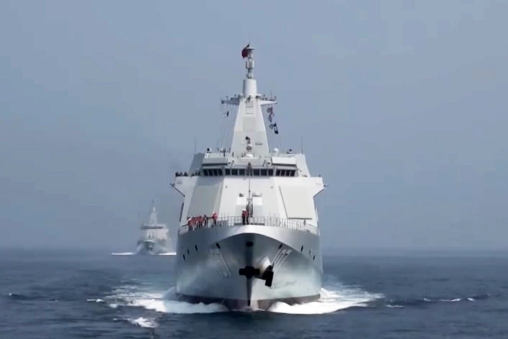PLA Navy destroyers take part in combat drills in the South China Sea in June. According to the think tank SCSPI, frictions with foreign forces mainly develop when they approach the Chinese mainland or its territorial waters and airspace. Photo: CCTV